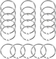 Cheerhom 20 anillos para libros de 25 mm, anillas de metal, encuadernación de anillas, conectores de hojas sueltas para álbumes de recortes, álbumes, archivadores de notas, manualidades, tarjetas,