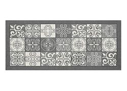BIANCHERIAWEB Alfombra de Cocina Antideslizante Lavable Fabricada en Italia con diseño mayólico Lavable