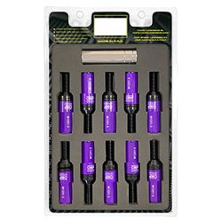 Omp Speed Set of Performance Screws with Aluminium Protection M12 x 1.5 Hex 17-19, L 28 mm, Purple Aluminium 7075 + DIN 12.9, 20 + 1 per box