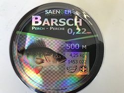 Specitec Fil de Peche monofil pour Poisson anguille,Perche,Bateau cabillaud, Truite, Carpe, Poisson Blanc, brochet, Sandre, (Perche, 0,22 mm)