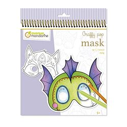 Avenue Mandarine GY138C - Graffy Pop Mask spiral notebook, Fantastic animals - 24 Pre-cut coloring masks - From 5 years old - PEFC certified Clairefontaine paper