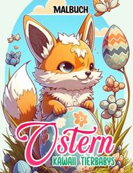 Ostern Kawaii Tierbabys Malbuch: Kreaturen in Happy Banner zeichnen 25 Charaktere | Farbbuch für Kinder 3 4 6 8, Kinder | Ostergeschenke | Geburtstagsgeschenke | Zur Kreativität | Jeder Anlass