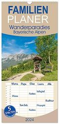 Familienplaner 2024 - Wanderparadies Bayerische Alpen mit 5 Spalten (Wandkalender, 21 cm x 45 cm) CALVENDO