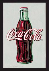 Empire Merchandising 537201 Bedrukte Spiegel met Kunststof Frame met Hout Effect Met Coca Cola Logo 20 x 30 cm