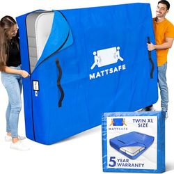 Nordic Elk Matrastassen voor verhuizen en opbergen (Twin XL-formaat) - matrashoes om te verplaatsen - Heavy Duty, 8 handgrepen en sterke ritssluiting - matrasopbergtas - verhuisbenodigdheden en