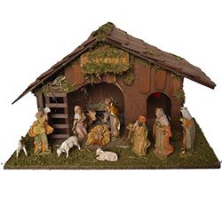 Alfred Kolbe Krippen 1223/1 Nativity i trä scen för 10–12 cm figurer 45 x 20 x 30 cm