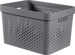 Curver infinity box dots 17L donker grijs - 100% recycled