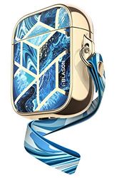 i-Blason Coque pour AirPods 2 / AirPods 1, Étui de Protection 360° [Cosmo] Housse Motif Paillette Style Élégant (Océan Bleu)