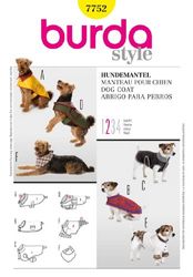 Burda B7752 - Cartamodello per Cappottino per Cane, Dimensioni: 19 x 13 cm