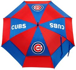 Team Golf MLB Chicago Cubs - Paraguas de golf de 62 pulgadas con funda protectora, diseño de protección contra el viento de doble toldo, botón de apertura automática