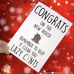 Congrats nueva tarjeta de casa, tarjeta de mudanza, primera casa, Lazy C, tarjeta de inauguración de la casa, nueva casa, casa de viaje, mudanza casa PC211