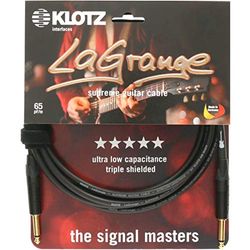 Klotz LaGrange Supreme Câble de guitare à très faible capacité Triple blindage 1,5 Droit Contact doré