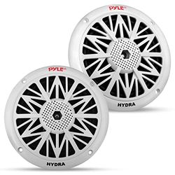 Pyle Enceintes Marine Doubles13,34 cm - Haut-Parleur Extérieur 2 Voies étanche et Résistant aux Intempéries - Puissance de 150 Watts - Cône en Polycarbonate - Entourage en Tissu et Design Bas Profil