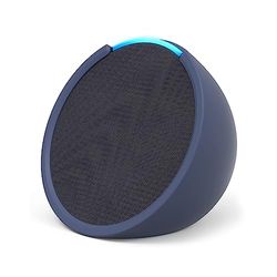 Echo Pop | Altoparlante Bluetooth intelligente con Alexa, compatto e dal suono potente | Antracite + custodia per Echo Pop Made For Amazon (modello 2023), Blu