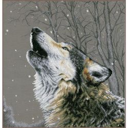 LANARTE Kit Punto Croce Contato ULULANDO ALLE STELLE Decorativi Per Pareti ca. 42 x 44 cm Set Fai Da Te Creativo Adulti Ricamo Casa Decor Arte Da Parete Kit Per Hobby Cross Stitch