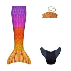 Kuaki Mermaids – sjöjungfruset för simning – modell Ibiza – storlek XS – 3-delat set, IBIZA, 3-teiliges Set