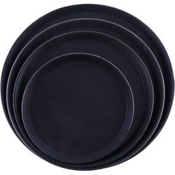 Stalwart DA-FBR1616 Serving Tray Fibreglass Round 16 inches Black