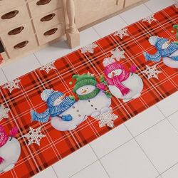 PETTI Artigiani Italiani - Alfombra de Cocina navideña, Alfombra navideña para Cocina Antideslizante y Lavable, Alfombra para Navidad, 52 x 280 cm, diseño de muñecos, Fabricado en Italia
