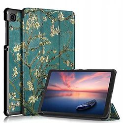 Tech-Protect SmartCase, vikbart fodral, skyddsfodral med stativfunktion, magnetiskt fodral, kompatibelt med Samsung Galaxy Tab A7 Lite 8.7 T220/T225, körsbärsblommor/blommor/blå