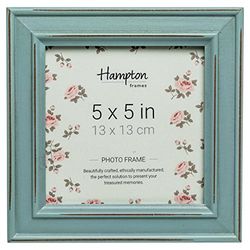 Hampton Frames PALOMA Distressed Square Picture Photo Frame Blue 5x5 (13x13cm) PAL301955B