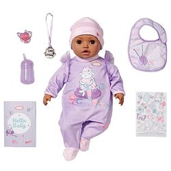 Baby Annabell Active Leah 706640-43cm Doll with Soft Cuddly Body and Realistic Features & Sounds - Includes Clothing & Accessories - Require 3 AAA Batteries (Not Included) - For Kids From 3+ Years