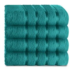 GC GAVENO CAVAILIA Fade Resistant Luxury, Extra Absorbent 100% Ringspun Egyptian Cotton 500 GSM Bathroom Set, Teal, 4 Pk Bath Towel