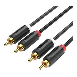 Watio Wave Audiokabel – stereokabel 2 x RCA/M naar 2 x RCA/M, lengte 0,5 m, zwart, ideaal voor hoogwaardige klankverbindingen