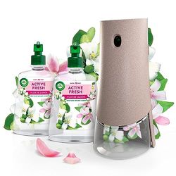 Air Wick Spray Automático Sin Aerosol, Ambientador Hogar Fragancia Flor de Jazmín, 1 Aparato, 2 Recambios, 24 x 7 Active Fresh Neutralizador de Olores, hasta 70 Días de Frescor