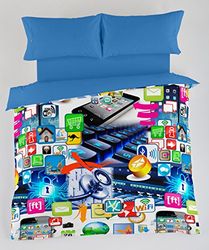FUNDA NÓRDICA REDES - 140X200 CM - IMPRESIÓN DIGITAL - DIGITAL: 100% ALGODÓN/LISO: 50% ALGODÓN - 50% POLIÉSTER - 144 HILOS