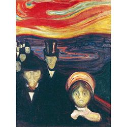 Edvard Munch angst grote kunst Print Poster muur Decor Premium muurschildering