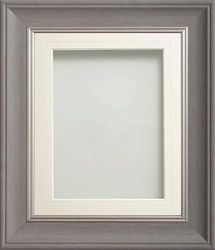 Frame Company Drummond Gunmetal Grey Photo Frame, White V-Groove Mount, 16x12 for 14x10 inch, fitted with perspex