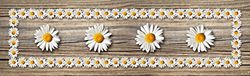 Passatoia da cucina, 100% Made in Italy, Tappeto antimacchia con stampa digitale, Runner antiscivolo e lavabile, Modello Flowers - Enola, cm 240x52