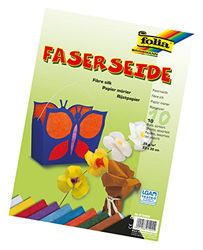 folia 910409 - vezelzijde, 10 vellen, 25 g/m², ca. 23 x 32 cm, 10 verschillende kleuren - ideaal voor talrijke knutselideeën