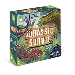 Janod - Jurassic Survival – gezelschapsspel voor kinderen – educatief spel voor het gezin – Franse taal – vanaf 7 jaar, J02459