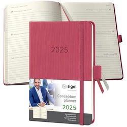 SIGEL C2571 Wochenkalender Conceptum 2025 , ca. A6, rot