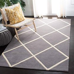 SAFAVIEH Tapis Contemporain Pour Salon, Salle à manger, Chambre à coucher - Chatham Collection, Tapis à poil court, Gris foncé et Ivoire, 183 X 274 cm