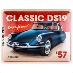 Nostalgic-Art Retro Tin Sign, 30 x 40 cm, DS - Classic DS19 Berline - Gift Idea for Citroen Accessories Fans, Original Licensed Product (OLP), Made of Metal, Vintage Design, Tin Signs Sayings