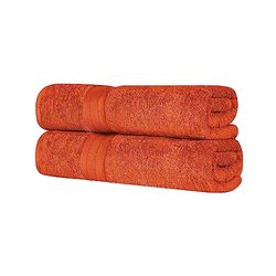 Superior Juego de 2 Toallas de baño Lisas Surtidas de 100% algodón Peinado de 700 g/m² y Fibras largas para baño, Ducha, Cocina, Supersuave, Afelpada, Muy Absorbente, Color Arenisca