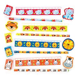 Baker Ross- Kit de papelería de Cuatro Piezas con Animales de la Selva, Pack de 6, Bolsas Sorpresa o como Regalo para niños, Multicolor