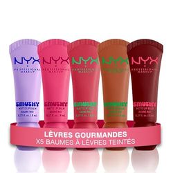 NYX PROFESSIONAL MAKEUP - Cofanetto X5 - BALME Labbra Tinted Mates - SMUSHY -Tintes: SUGAR SMUSH/SWIPE SESH/SNUGGLE SZN/SOFT SMILE/SMUDGE FUDGE