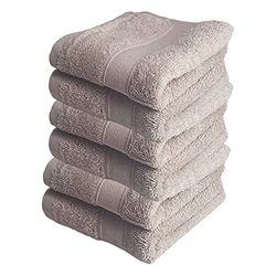 Set van 6 handdoeken, 30 x 50, 450 g/m², 100% katoen, mol