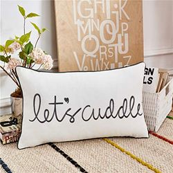 Sanmetex Let's Cuddle Lumbar Pillow Case, Rectabdular Pillow Cover for Bedroom. Livingroom Cushion Cover for Home Decro 1220 Inch (30X50cm) Color Grey.