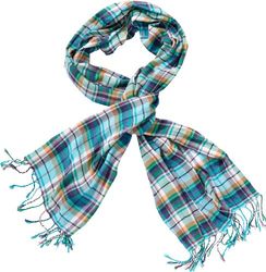 Tommy Hilfiger herrhalsduk, rutig E387811212/COLLIN CHK SCARF, Flerfärgad (354 franska turkos/grönt lakan/multi), En Storlek