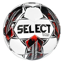 SELECT Samba V22 Pallone da Futsal, Senior, Bianco/Nero/Rosso, Senior (Taglia 4)