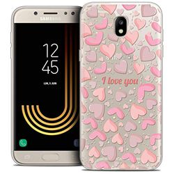 Caseink Hoes voor Samsung Galaxy J5 2017 J530 (5.2) Beschermhoes Case [Crystal Gel Motief HD Collectie Love Saint Valentin Design I Love You - Flexibel - Ultra dun - Gedrukt in Frankrijk]