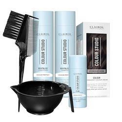 Clairol Professional Colour Studio Permanent Colour Cream Hair Dye | Long-lasting Rich Tones | 100% Grey Coverage | Hair Colouring Kit | 3-step Routine with Accessories | 3/0 Chocolate Brown