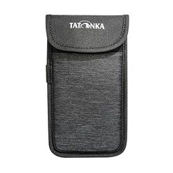 Telefoonhoes Tatonka Smartphone Case L - binnenmaten: 14 x 7 cm - beschermhoes voor mobiele telefoon met klittenband deksel (off black)