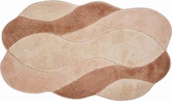 Grund Alfombra de Baño, Ultra Suave y Absorbente, Antideslizante, 5 Años de Garantía, Carmen, Alfombra de Baño 80x140 cm, Beige