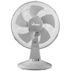 Ardes - AR5ST30G tafelventilator STEELO 30G 5 bladen - 30 cm oscillerende schep met verstelbare helling - ventilator 3 snelheden stil grijs