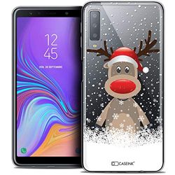 Caseink fodral för Samsung Galaxy A7 (2018) A750 (6) fodral [kristallgel HD mönster jul 2017 design hjort i mössa - mjuk - ultratunn - tryckt i Frankrike]